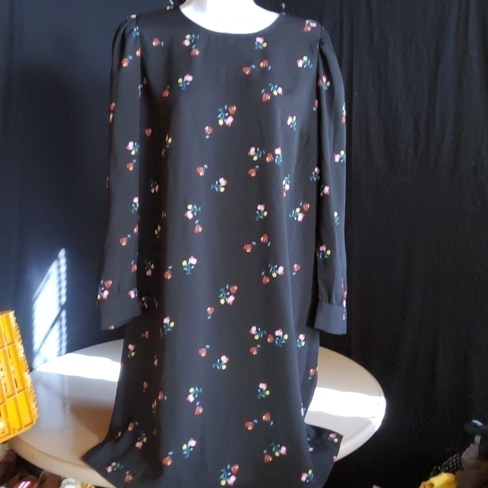 OLD navy women's dress size M black floral print